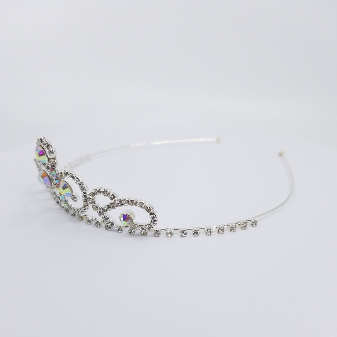 TR0609 Large Crystal Tiara with AB Accent