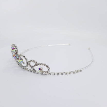 TR0609 Large Crystal Tiara with AB Accent