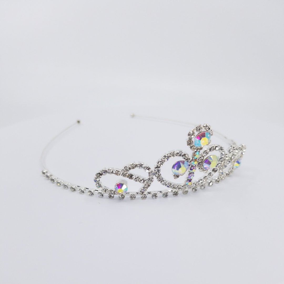 TR0609 Large Crystal Tiara with AB Accent