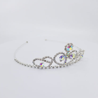 TR0609 Large Crystal Tiara with AB Accent