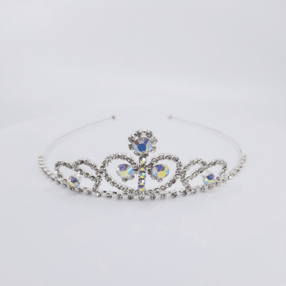 TR0609 Large Crystal Tiara with AB Accent