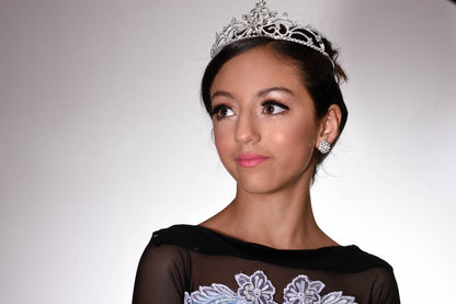 AZ0015 16mm Crystal Cluster Pierced Earrings by FH2